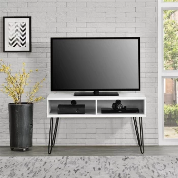 Alphason - Owen White TV Stand With Black Hair Pin Legs For Up To 42' TVs
