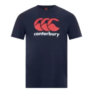 Canterbury Childrens/Kids Logo Rugby T-Shirt (10 Years) (Navy)