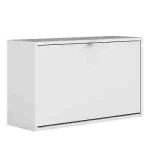 Shoes Hallway Storage Cabinet With 1 Tilting Door And 2 Layers White