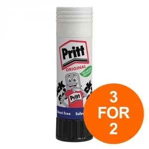 Pritt Stick Glue Solid Washable Non toxic Large 43g Ref 1456072 Pack 5