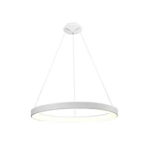 Fusion Dimmable Ring Ceiling Pendant 90cm Round 60W LED 3000K, 4200lm, White