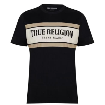 True Religion Arch Stripe Logo T Shirt - Black