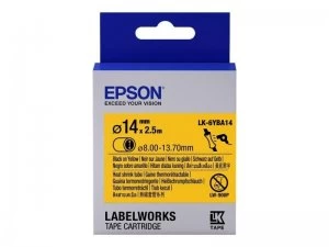 Epson Label Cartridge Heat Shrink Tube (HST) LK-6YBA14 Black/Yellow D1