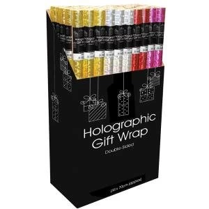 Holographic Gift Wrap Display Assorted Pack of 50 3161