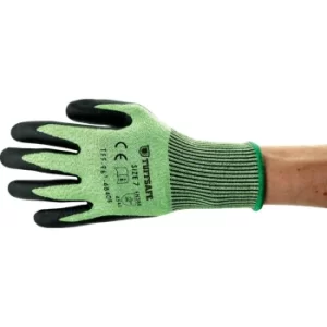 Cut Resistant Gloves, Nitrile Foam Coated, Green/Black, Size 7