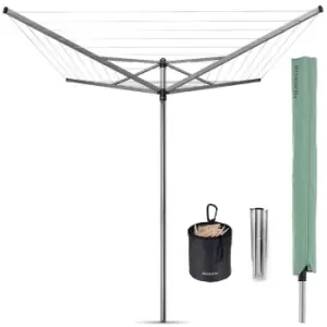 Brabantia Topspinner 40m 4-Arm Rotary Airer with Ground Spike and Accessories