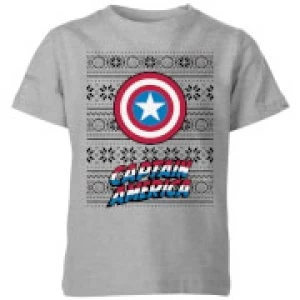 Marvel Captain America Kids Christmas T-Shirt - Grey - 11-12 Years
