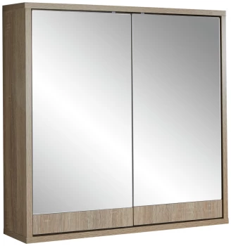 Lloyd Pascal Maia 2 Doors Mirrored Cabinet - Light Wood
