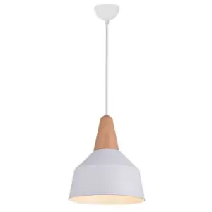 Larissa Lighting - Larissa Razgrad Dome Ceiling Pendant Light 1x E27 White-Wood