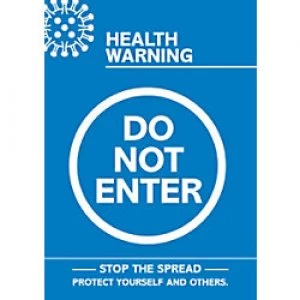Seco Health & Safety Poster Health warning - do not enter Semi-Rigid Plastic 42 x 59.5 cm