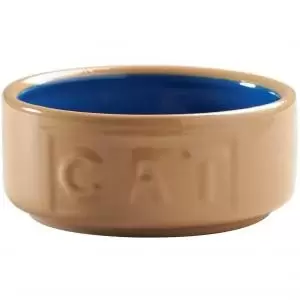 Mason Cash Cane & Blue Lettered Cat Bowl 13cm
