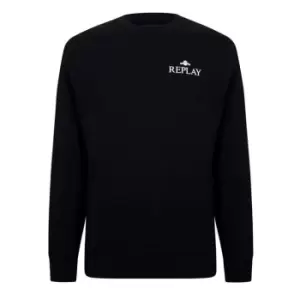 Replay Small Logo Crewneck Sweater - Black