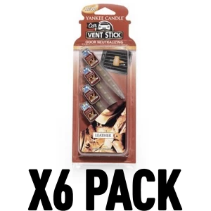 Leather (Pack Of 6) Yankee Candle Vent Stick