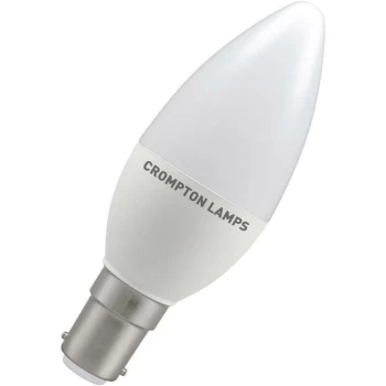 Lamps LED Candle 5W SBC-B15d Dimmable (40W Equivalent) 2700K Warm White Opal 470lm SBC Small Bayonet B15 Frosted Light Bulb - Crompton