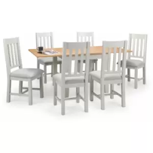 Grey Solid Oak Dining Set - Richmond Flip-Top Table & 6 Chairs - Julian Bowen