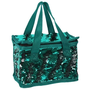Green and Silver Reversible Sequin Cooler Bag