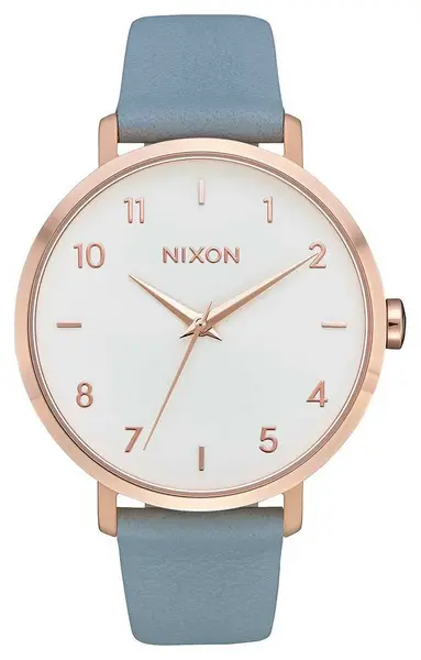 Nixon A1091-2704-00 Arrow Leather Rose Gold / Blue Blue Watch