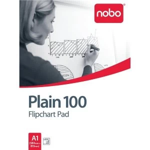 Nobo A1 Flipchart Pads Plain 100 Sheets Pack of 2