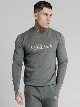 Siksilk Signature Sweater, Grey, Size 2XL, Men