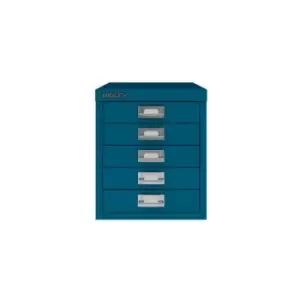 Bisley 5 Drawer Filing Cabinet - Azure