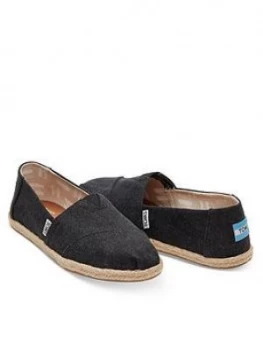 Toms Alpargata Vegan Canvas Shoes - Black, Size 4, Women