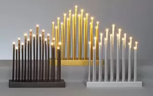 29cm Premier Christmas Candle Bridge with 17 LEDs & Timer Battery Operated Choose Gold or Silver