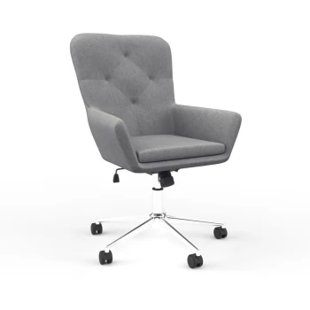 Alphason - Benjamin Height Adjustable Fabric Armchair Style Office Desk Chair Grey