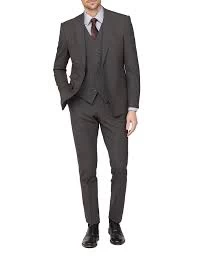 Jeff Banks Charcoal Texture Regular Fit Suit Jacket - 38R - grey