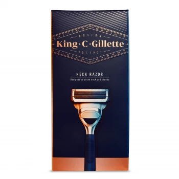 King C. Gillette Mens Neck Razor Handle + 1 Blade