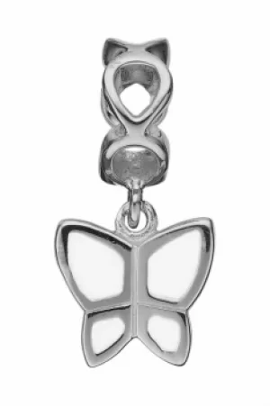 Ladies Christina Sterling Silver Butterfly Love White Bead Charm 623-S42-WHITE