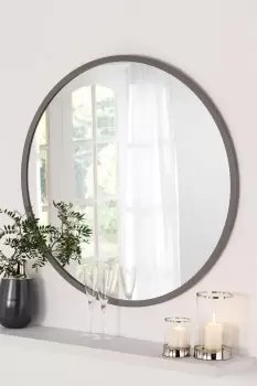 Round Wall Mirror Dark Grey 90cm