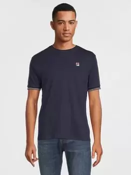 Fila Caleb Essential Tip Cuff T-Shirt - Navy Size M Men