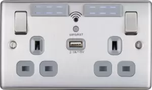 British General 13A Switched Double WiFi Extender Socket With Usb