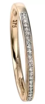 Elements Gold GR511 52 9ct Yellow Gold Diamond Set Pave Ring Jewellery