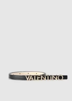 Valentino Bags Womens Belty Metal Logo Belt In Nero