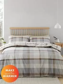 Catherine Lansfield Check Brushed Cotton Duvet Cover Set