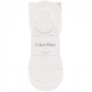 Calvin Klein 2 Pack No Show Trainer Liners - White