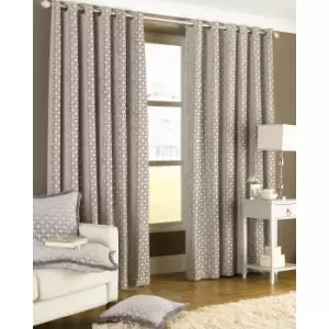 Riva Home Belmont Ringtop Curtains (66x72 (168x183cm)) (Silver)