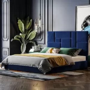 Envisage Trade - Conmo Upholstered Beds - Plush Velvet, Super King Size Frame, Blue - Blue