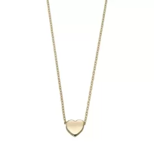 9ct Yellow Gold Plain Heart Necklace