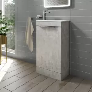 460mm Concrete Effect Cloakroom Freestanding Vanity Unit with Basin - Sion