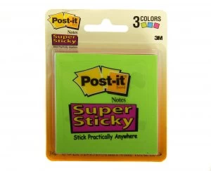 Post it Super Sticky Ultra Colour Pads 76x76mm 135 Sheets