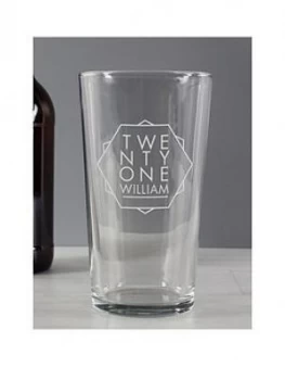 Personalised Birthday Pint Glass, One Colour, Size 40, Women