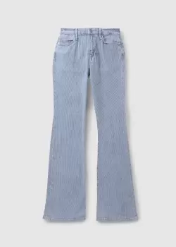 Frame Womens Le High Flare Mini Stripe Jeans In Solar Stripe