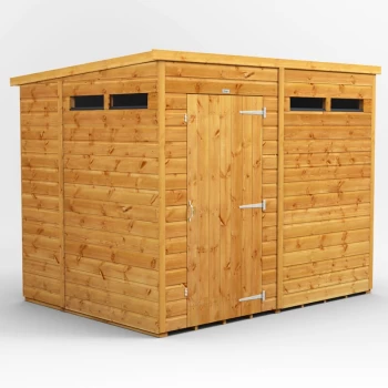 8x6 Power Pent Security Shed - Brown