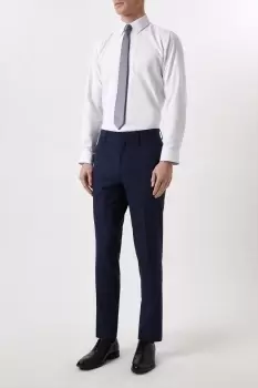 Mens Plus And Tall Tailored Fit Navy Marl Suit Trousers