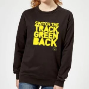 Danger Mouse Switch The Track Green Back Womens Sweatshirt - Black - XXL