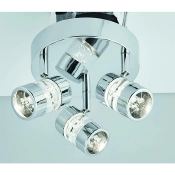 Searchlight Lighting - Searchlight Bubbles - LED 3 Light Bathroom Ceiling Spotlight Chrome, Bubble Effect IP44