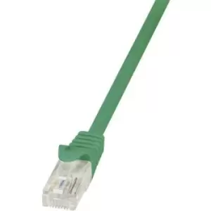 LogiLink CP2075U RJ45 Network cable, patch cable CAT 6 U/UTP 5m Green incl. detent