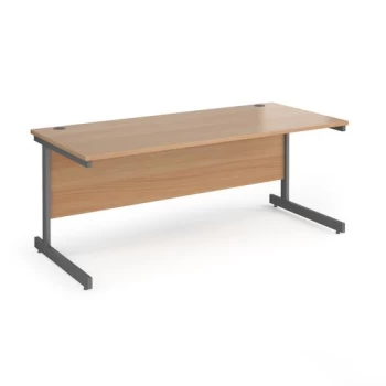 Office Desk 1800mm Rectangular Desk With Cantilever Leg Beech Tops With Graphite Frames Contract 25